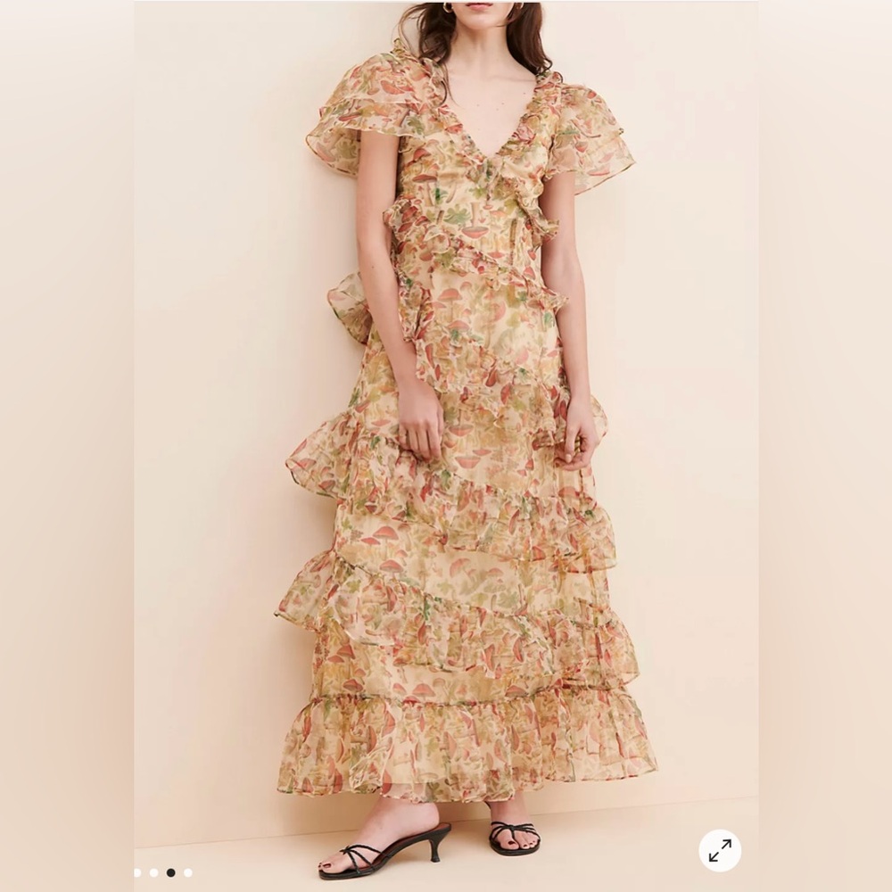 Selkie Elfin Ruffled Tulle Maxi Dress